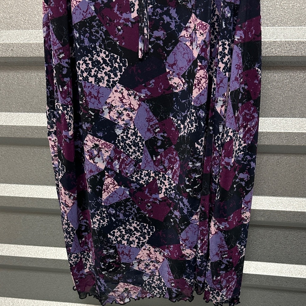 BP Womens Ruffle Floral Mini Dress Coquette Girl Feminine Patchwork Sz 2X whimsy - Picture 2 of 8